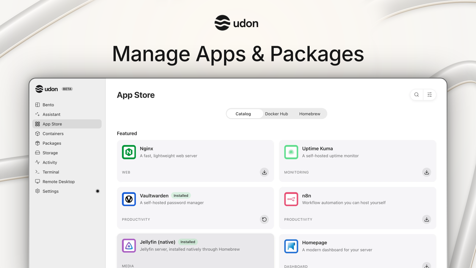 Manage Apps & Packages, light preview