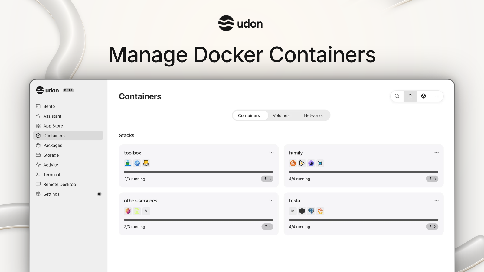 Manage Docker Containers, light preview