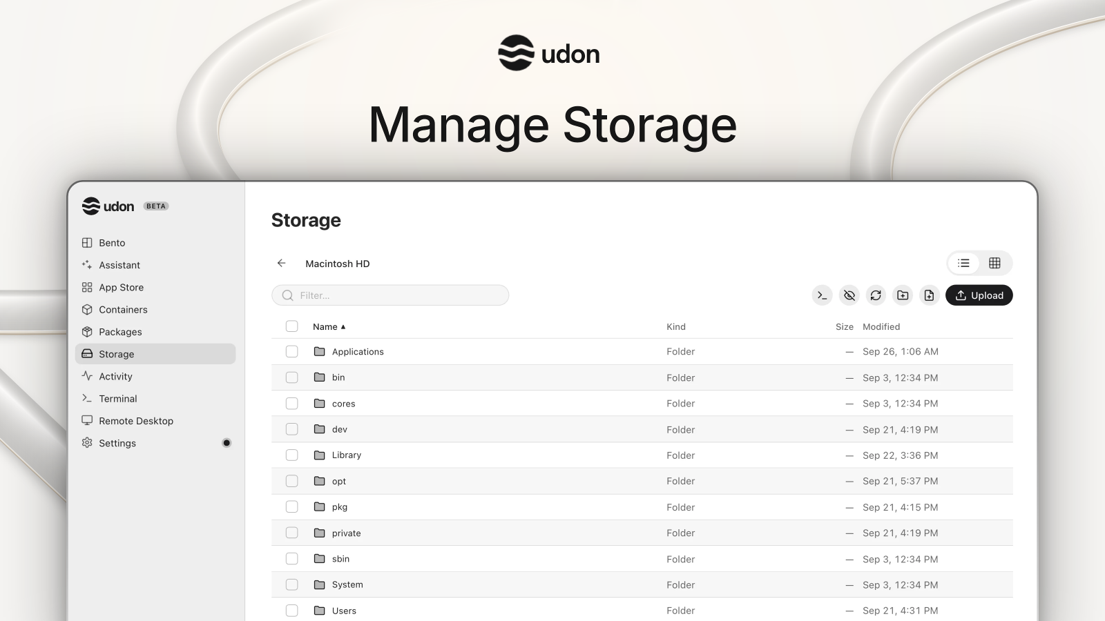 Manage Storage, light preview